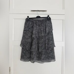 Michael Kors Black and White Asymmetrical Skirt